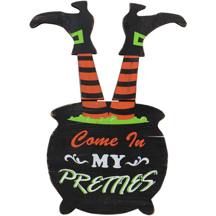 Haunted Hill Farm 24 Witch Cauldron with Legs Yard Stake