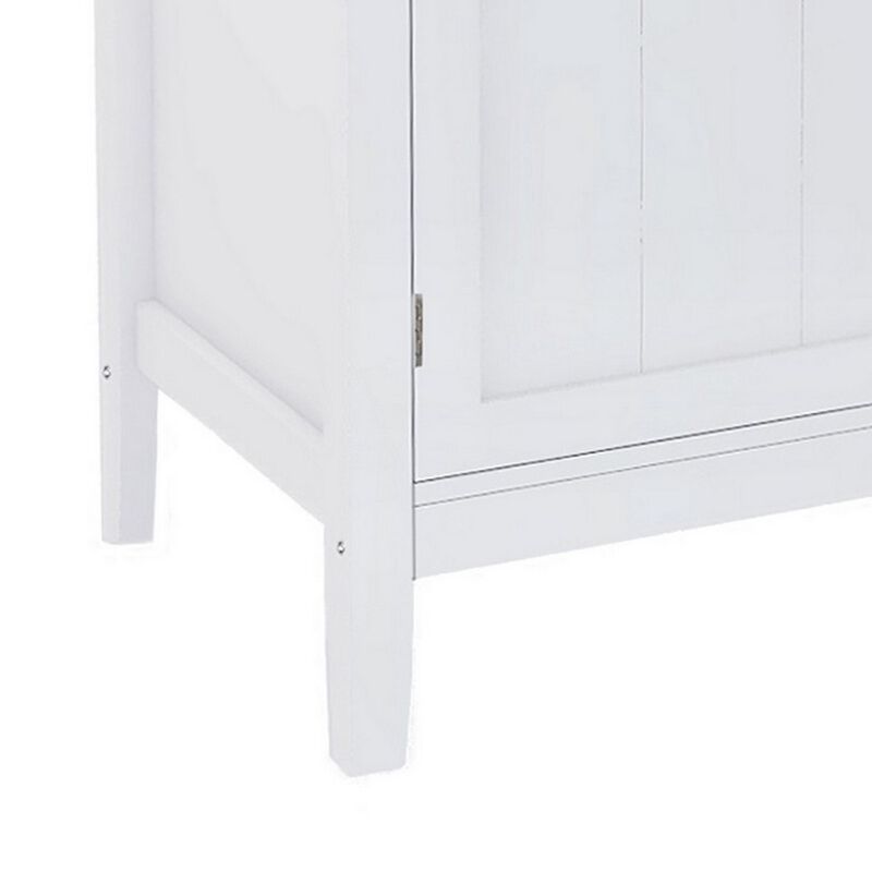 Zoh 40 Inch Double Door Sideboard Cabinet Console with 1 Open Shelf, White - Benzara
