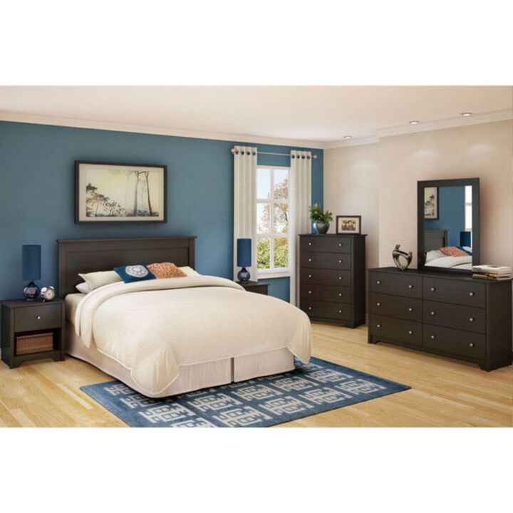 Hivvago Dark Brown Chocolate Wood Finish 5-Drawer Bedroom Chest of Drawers