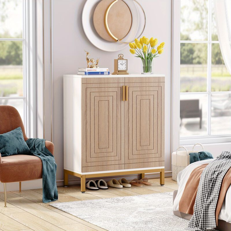 Shoe Cabinet with Doors, Entryway Shoe Storage Cabinet with Shelves, 5-Tier Modern Free Standing Shoe Racks Storage Organizer for Closet, Living Room, Bedroom, Storage Lockers