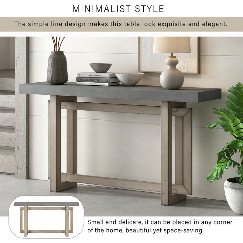 Merax Contemporary Console Table with Wood Top