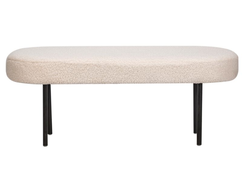Scandinavian Design Bench with Metal Legs