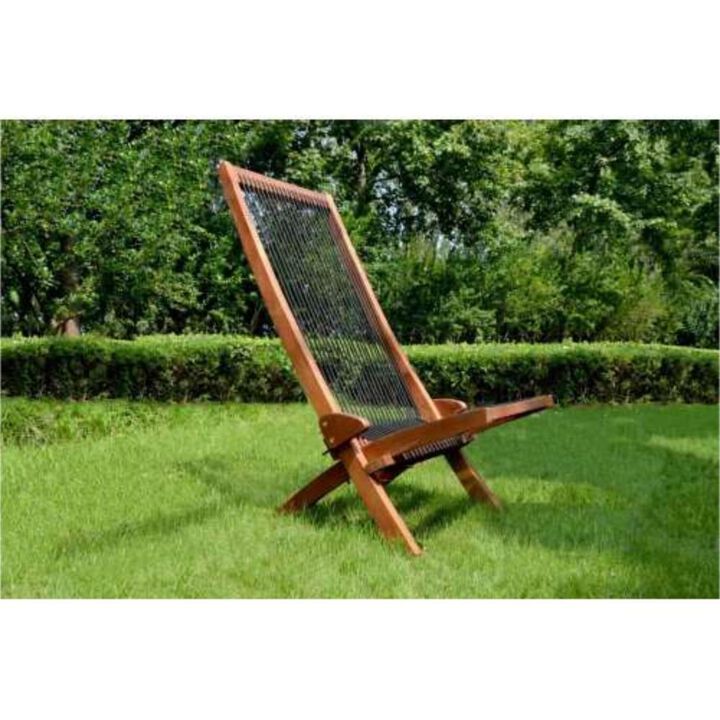 Easy Folding Roping Wood Chair For Indoor And Outdoor