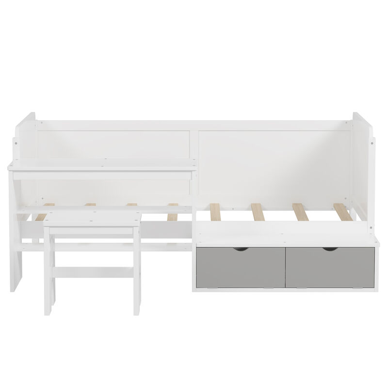 Merax Multi-functional Daybed Bed with Study Desk and 1 Stool