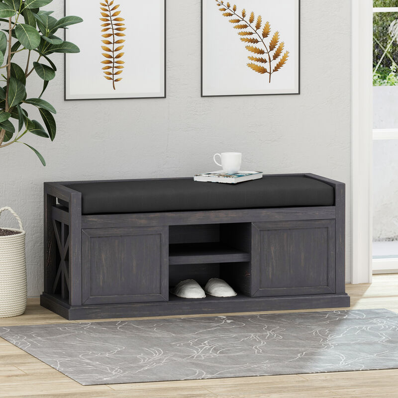 Merax Entryway Shoe Cabinet Shoe Storage Bench
