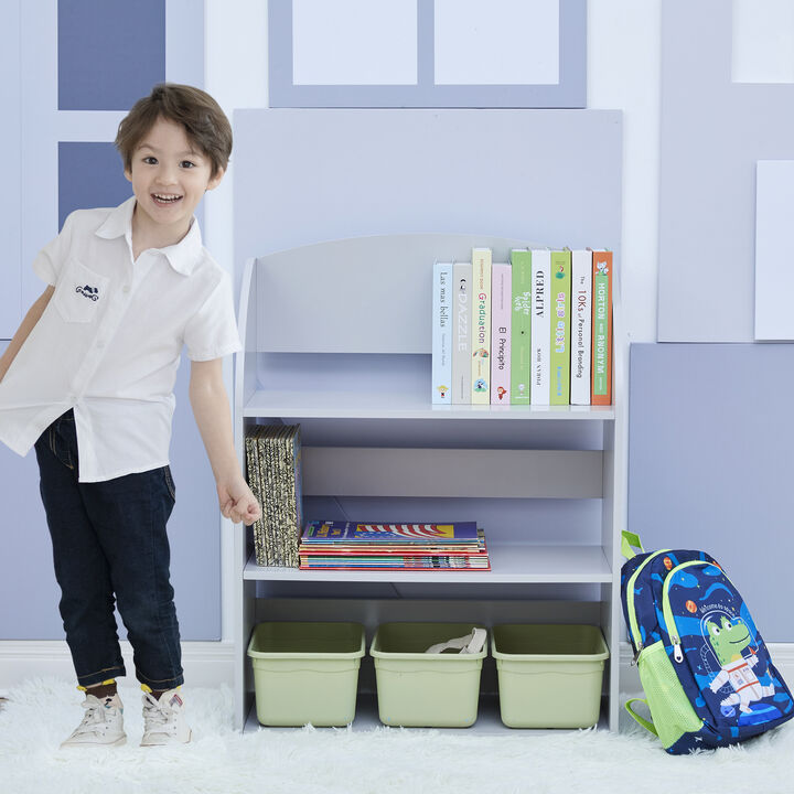 Fantasy Fields - Plain Kids  3  Shelf Bookcase - Grey