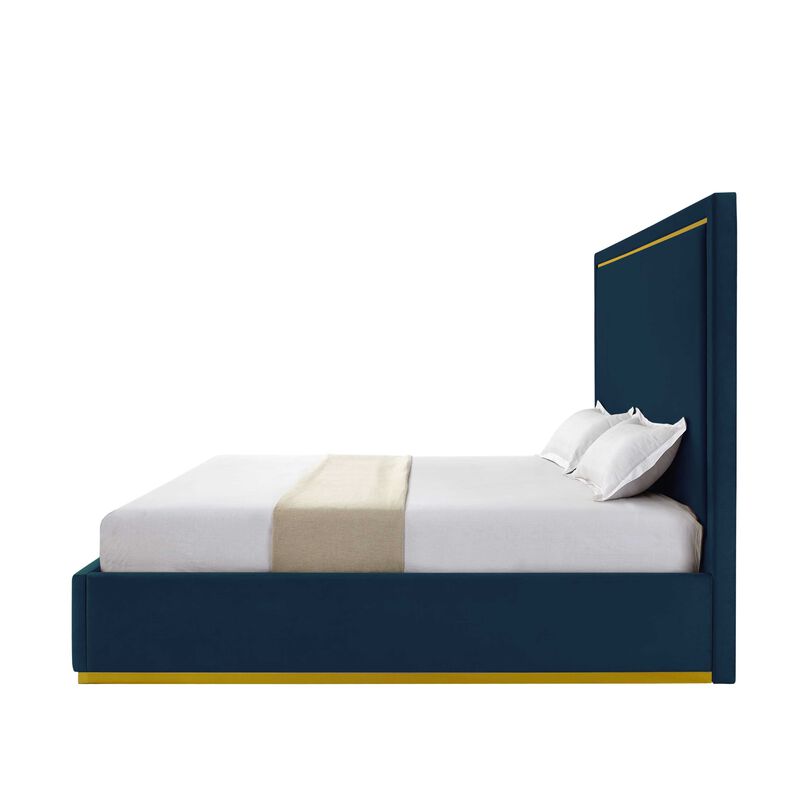 Inspired Home Emil Velvet Platform Bed
