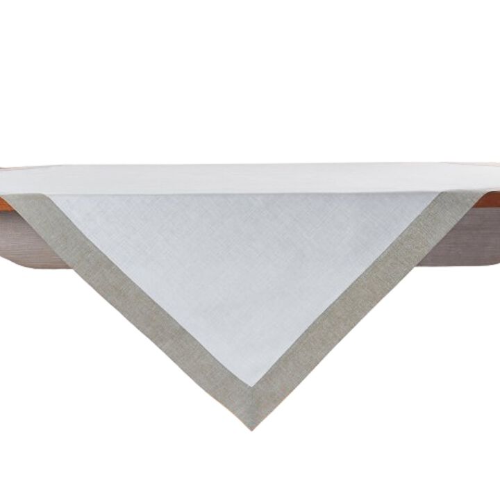 Solino Home 100% Pure Linen Table Throw 52 x 52 Inch | Festive Edge