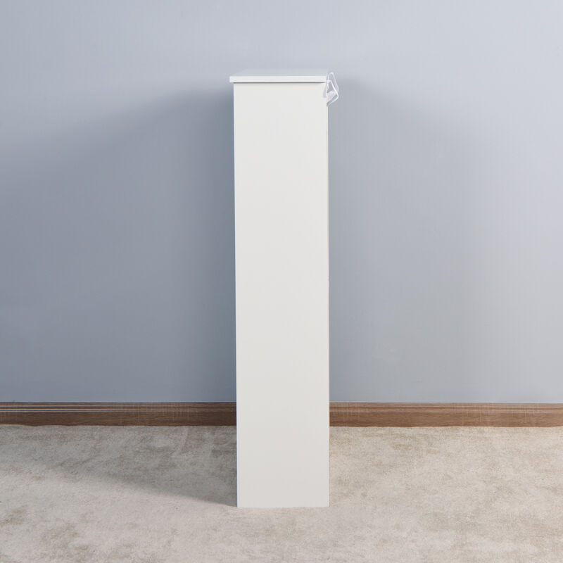 White Wooden Shoe Cabinet with 3 Flip Doors