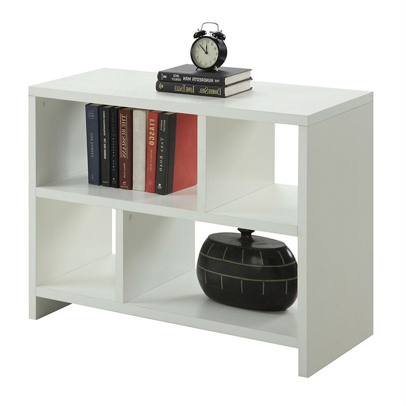 Hivvago White 2-Shelf Modern Bookcase Console Table