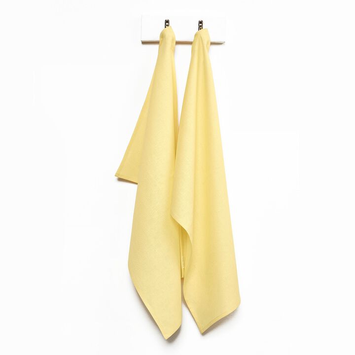 Solino Home 100% Pure Linen Kitchen Towels Set of 2 - 17 x 26 Inch | Fete