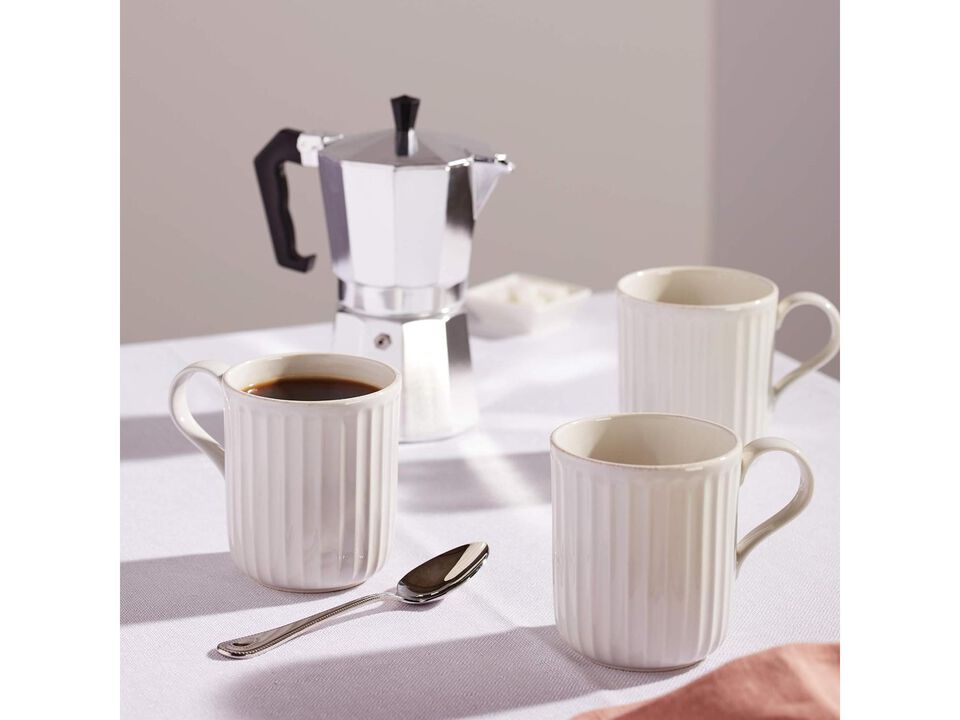 Lenox French Perle Scallop 4-Piece Mug Set, White