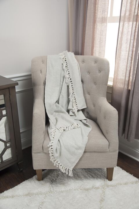 Light Gray/Ivory 50" x 60" Throw Blanket