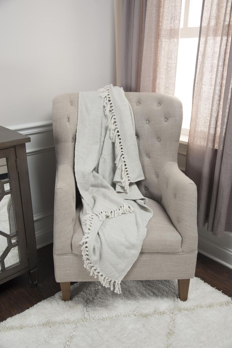 Light Gray/Ivory 50" x 60" Throw Blanket