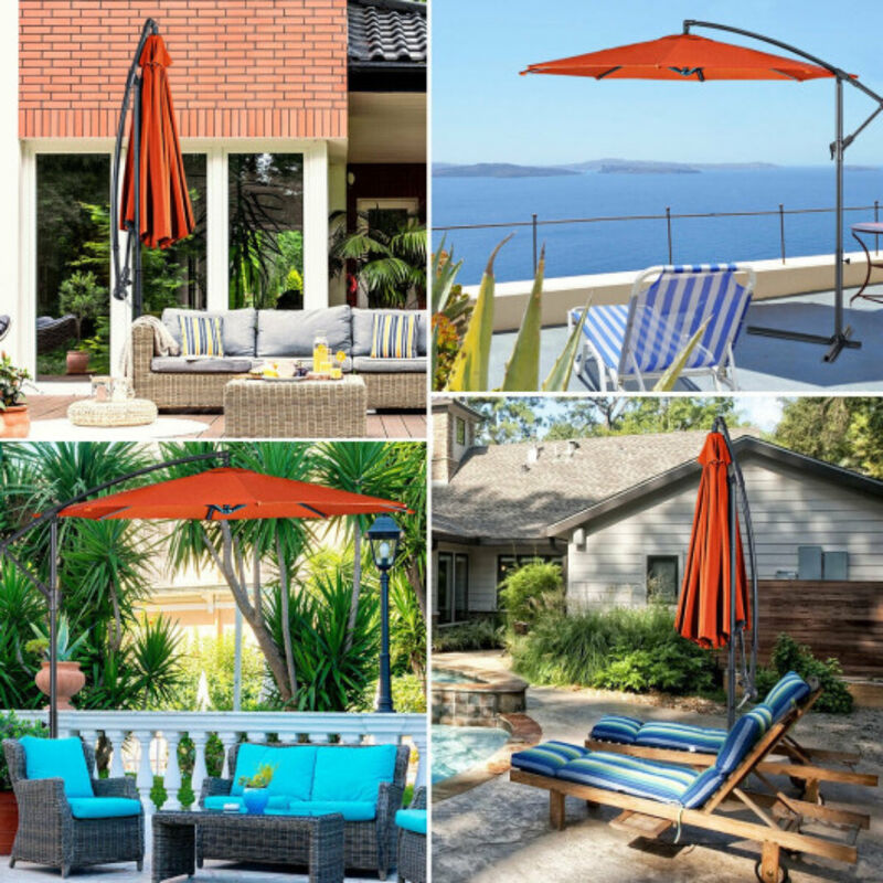 10 Feet Patio Outdoor Sunshade Hanging Umbrella