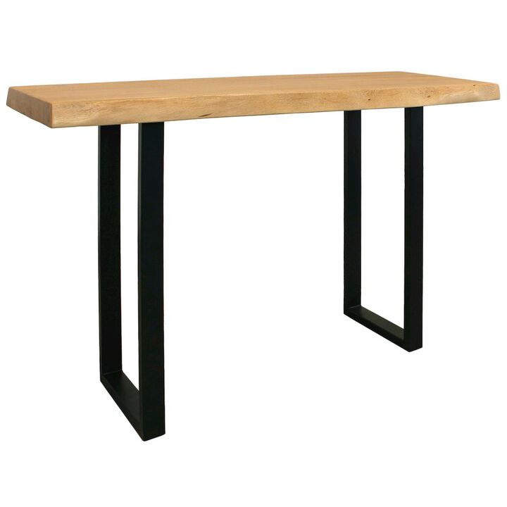 Alex Hamilton Sycamore Rustic Solid Wood Console Table with Live Edge in a Natural Finish