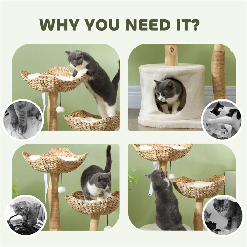 Premium Multi-Level Cat Tree with Scratching Posts, Perches, and Cozy Hideaways for Cats