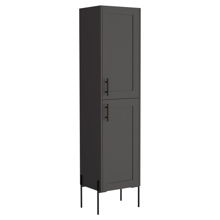 Quinby Linen Cabinet 70.8" H, with 1 Door and 4 Shelves, Matt Gray