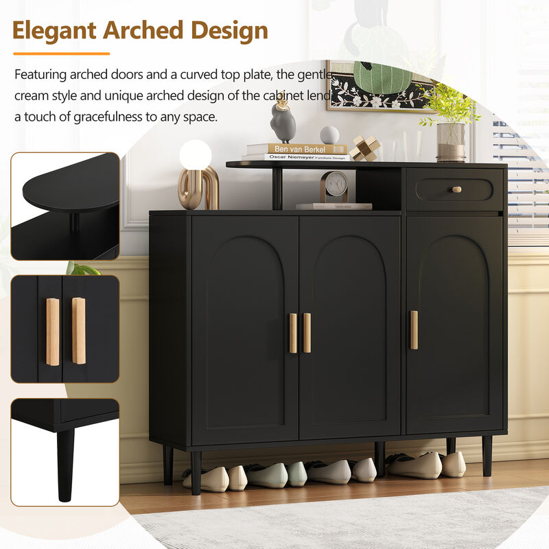 Merax Elegant Shoe Cabinet with 3 Doors