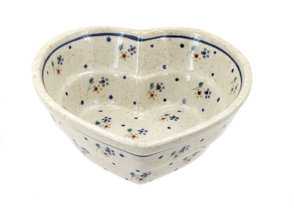Blue Rose Polish Pottery Kalina Small Heart Bowl