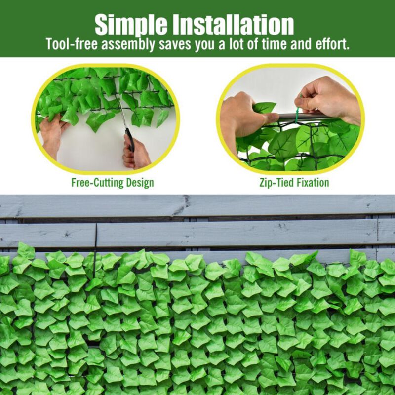 Hivvago 118 x 39 Inch Realistic Artificial Ivy Privacy Fence for Fence and Vine Decor