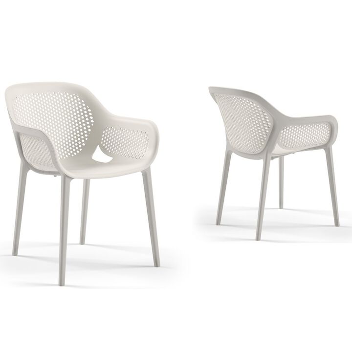 Omax Decor Atra Resin Patio Dining Chair in Cool Gray - (Set of 2)