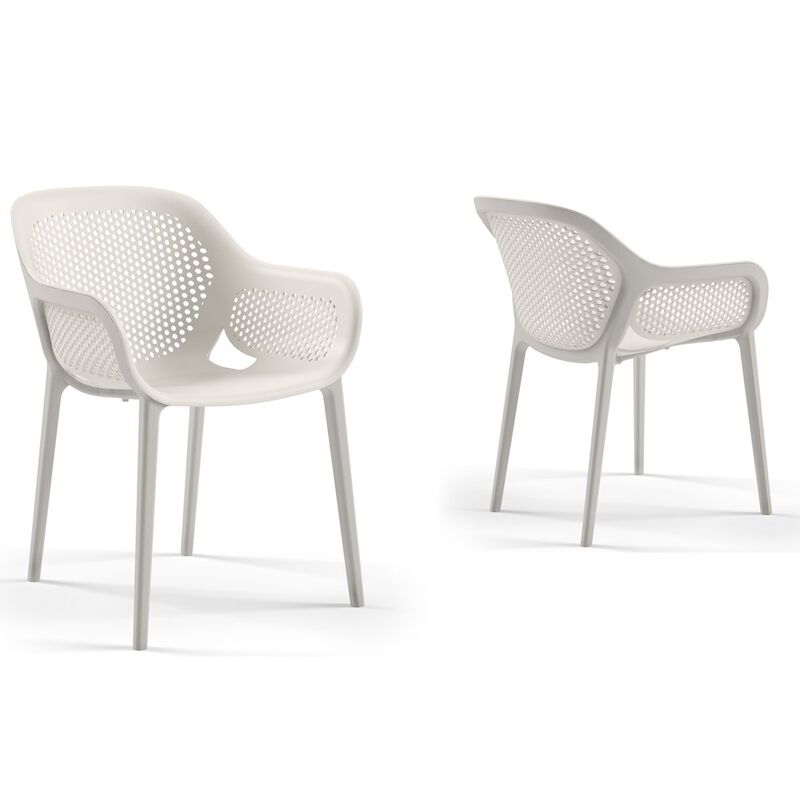 Omax Decor Atra Resin Patio Dining Chair in Cool Gray - (Set of 2)