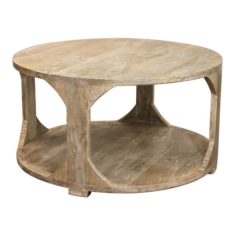 Alex Hamilton Jenna Round Cocktail Table with Shelf