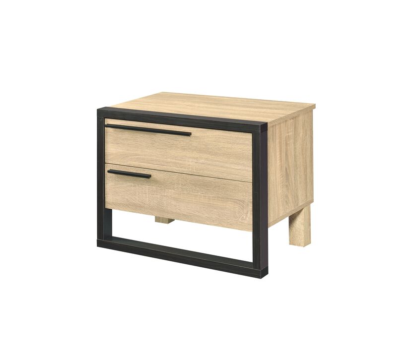 ACME Erasto Accent Table, Oak & Black Finish