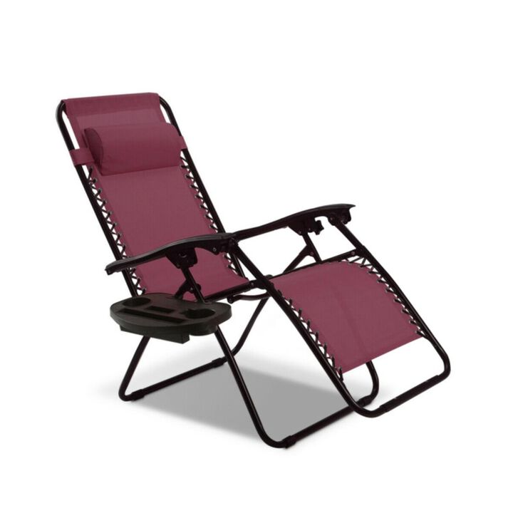 Hivvago Outdoor Folding Zero Gravity Reclining Lounge Chair