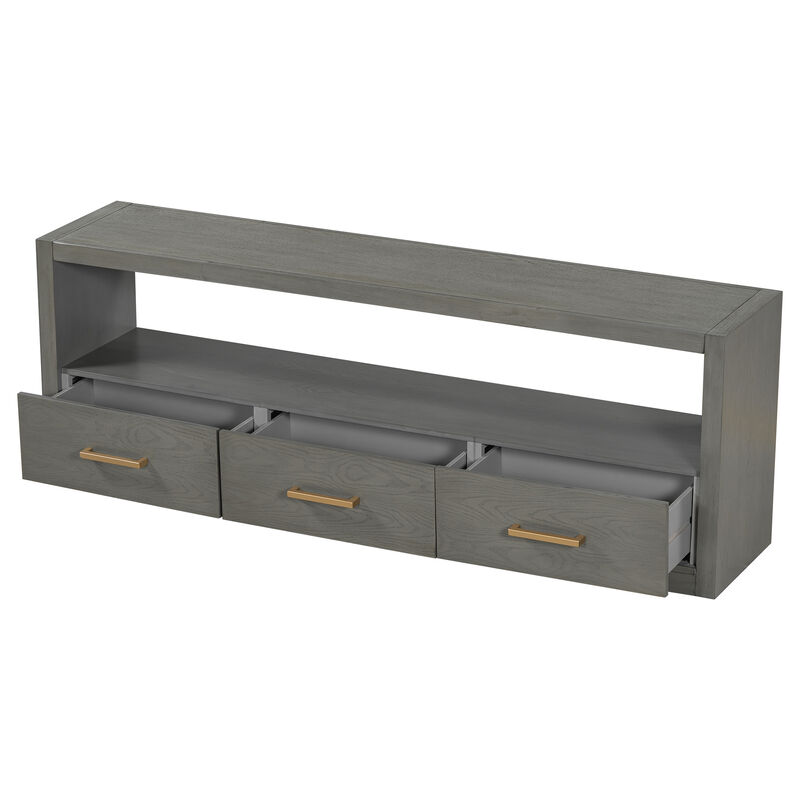 Merax Classic TV Console Side Cabinet TV Stand with 3 Drawers