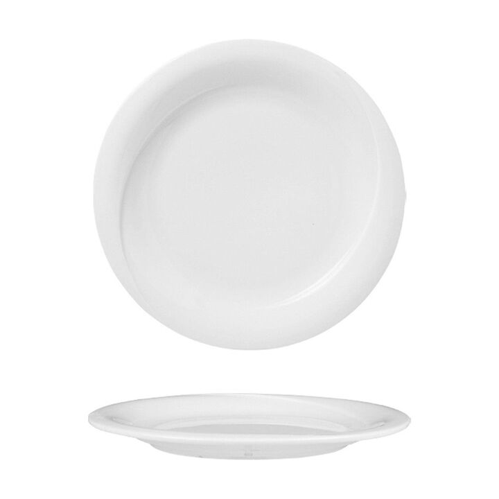 Porcelain X-tanbul dia.6.75" Round White Porcelain Plate (Set of 4)