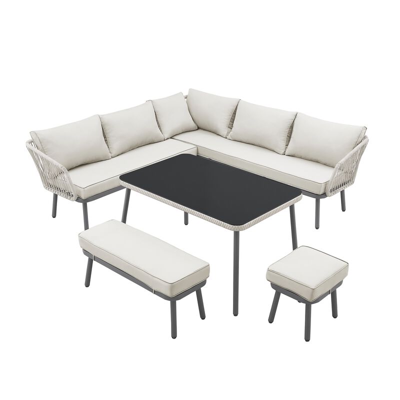 Inspired Home Brailynn  Outdoor 5pc Seating Group