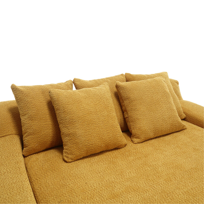 Merax Chenille 2-seater Lazy Sofa With 5 Back Pillows