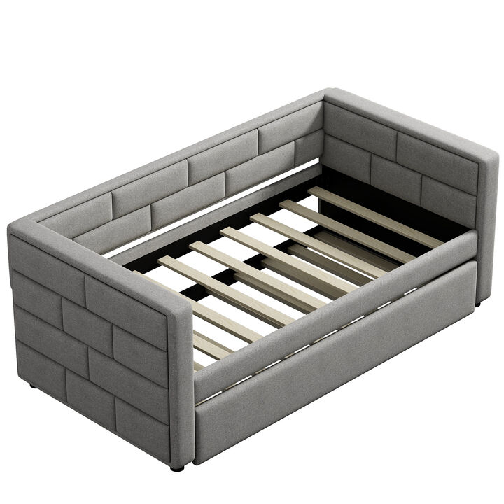 Merax Upholstered Daybed with Padded Back