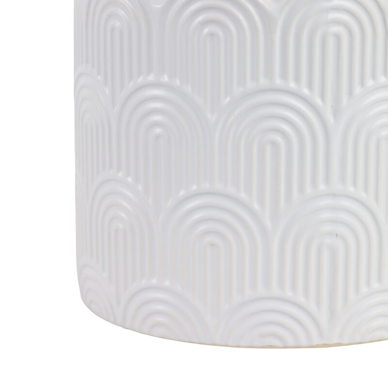 White Stone Arch Planters Set