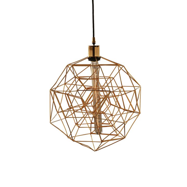 15" Gold and Black Geometric Ceiling Pendant Light