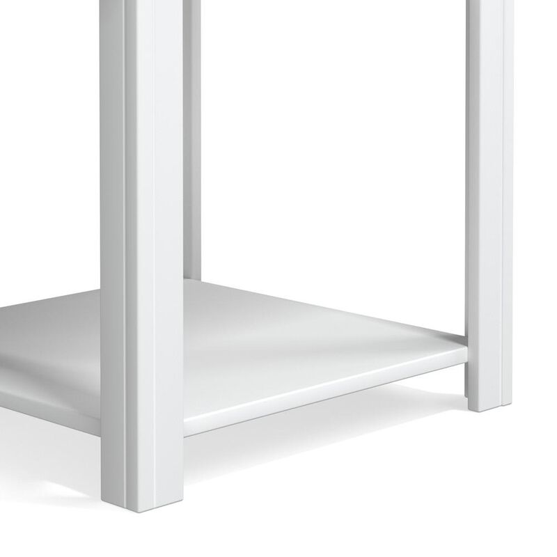 Bridgevine Home White Wash and Brown Finish Solid Wood Side Table