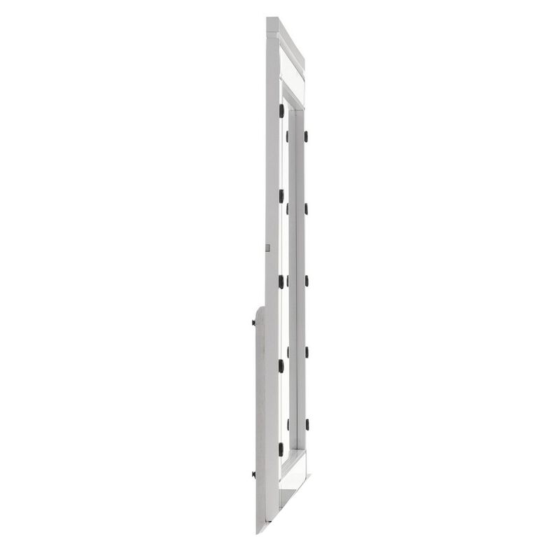 Lee 37 x 40 Vanity Mirror, 10 Light Bulb Sockets, Modern White Wood Frame - Benzara