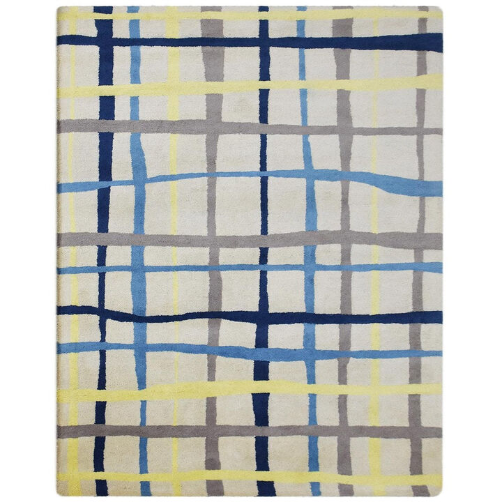 RUGSOTIC CARPETS HAND TUFTED WOOL ECO-FRIENDLY AREA RUGS  - 5'x7'6'', Rectangle Shape, Multicolor, Contemporary Modern Design, High Pile Handmade Area Rugs for Living Room, Bed Room (K03121)