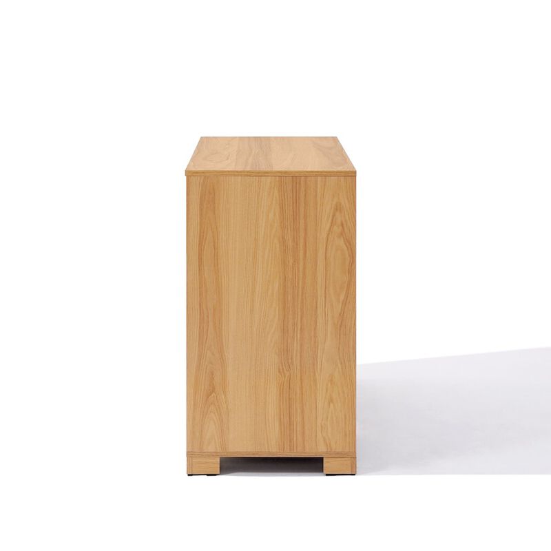 LuxenHome Natural and White 47.2-Inch Wide 6-Drawer Dresser