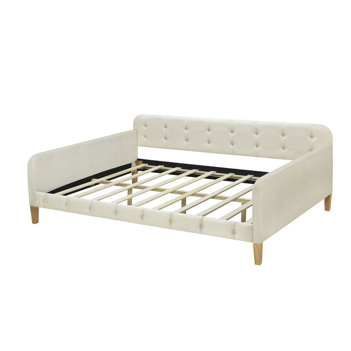 Merax Modern Upholstered Daybed with 4 Support Legs