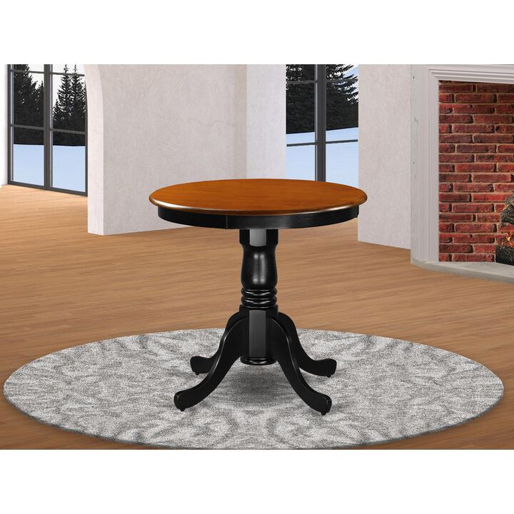 East West Furniture Dining Table Black & Cherry, EMT-BCH-TP