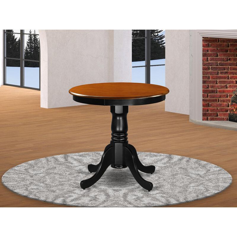 East West Furniture Dining Table Black & Cherry, EMT-BCH-TP