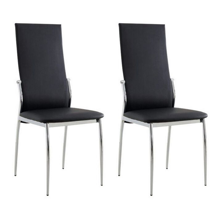 Kalawao Contemporary Side Chair, Black Finish, Set of 2-Benzara