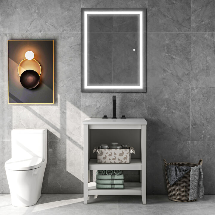 Bathroom Vanity LED Lighted Mirror-(Horizontal/Vertical)-36X28in