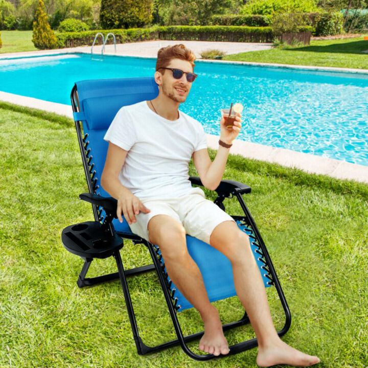 Hivvago Oversize Lounge Chair Patio Heavy Duty Folding Recliner