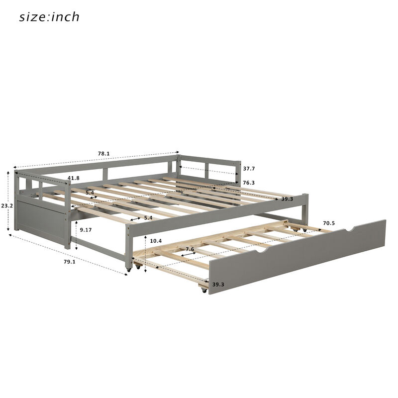 Merax Extending Daybed with Trundle