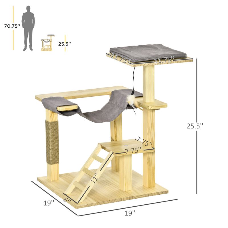 Natural Cat Playground: 25.5" Kitty Activity Center with Ladder