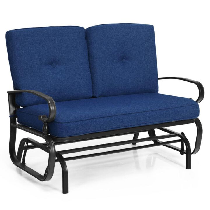 Hivvago 2 Seats Outdoor Swing Glider Chair with Comfortable Cushions